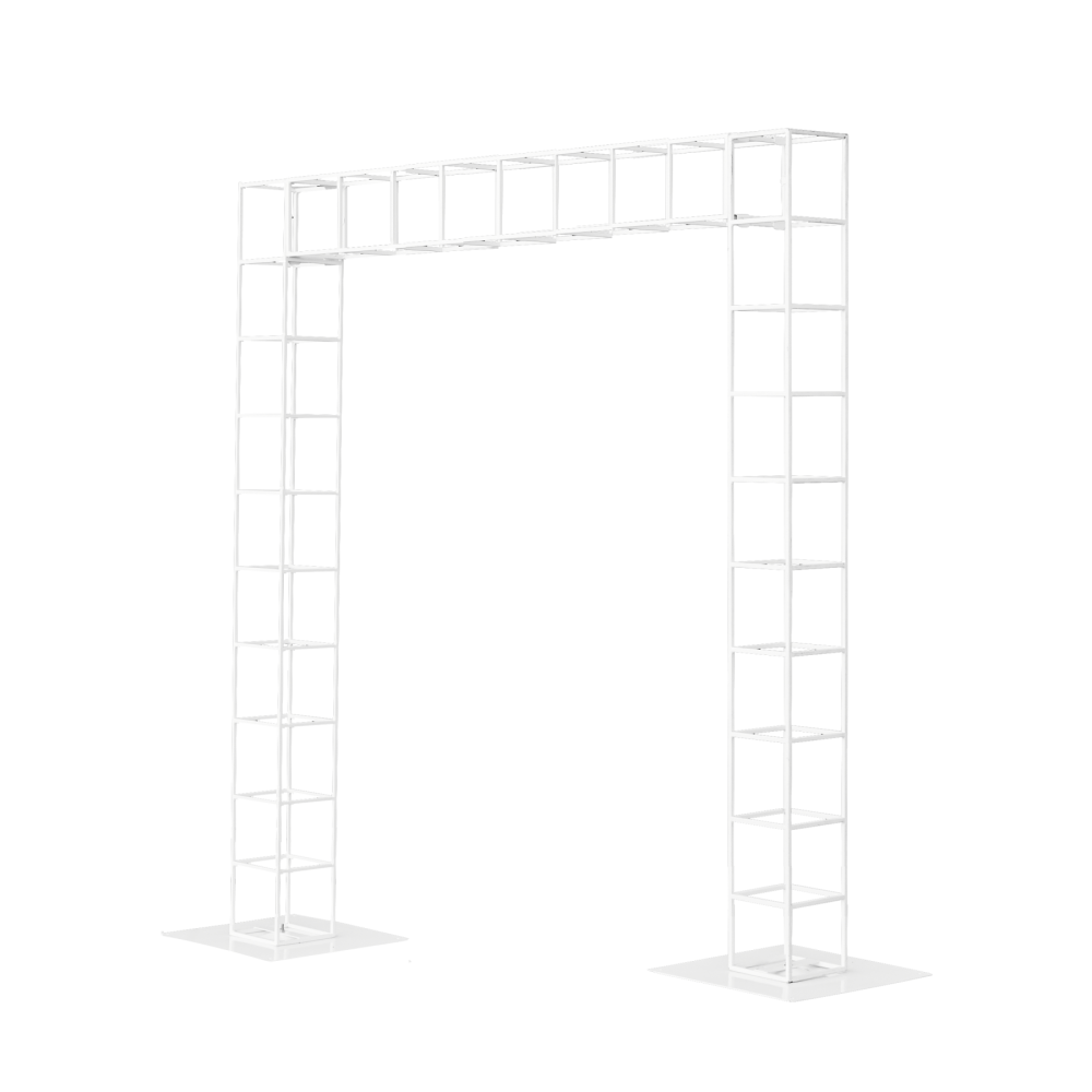 wire-pergola-2-post-2.5m-wide-2.5m-tall-white-angle