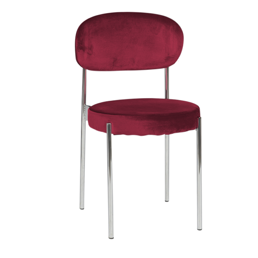 Duke Chair – Silver / Ruby Pad