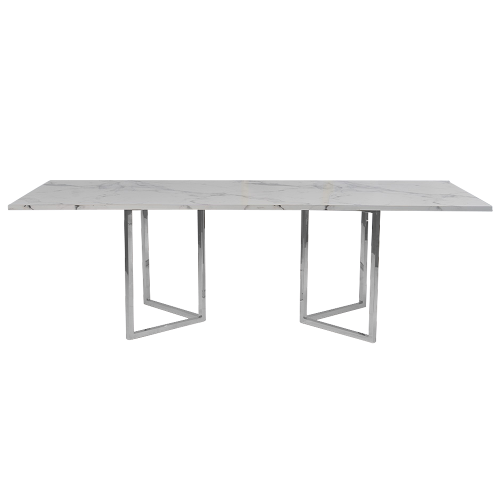 1optical-dining-table-2.4m-white-marble-silver-legs