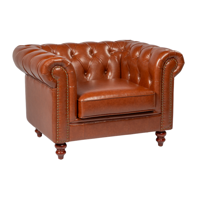 Chesterfield Armchair – Brown Leather
