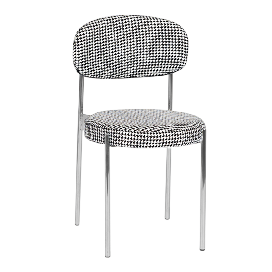 Duke Chair – Silver / Houndstooth Pad